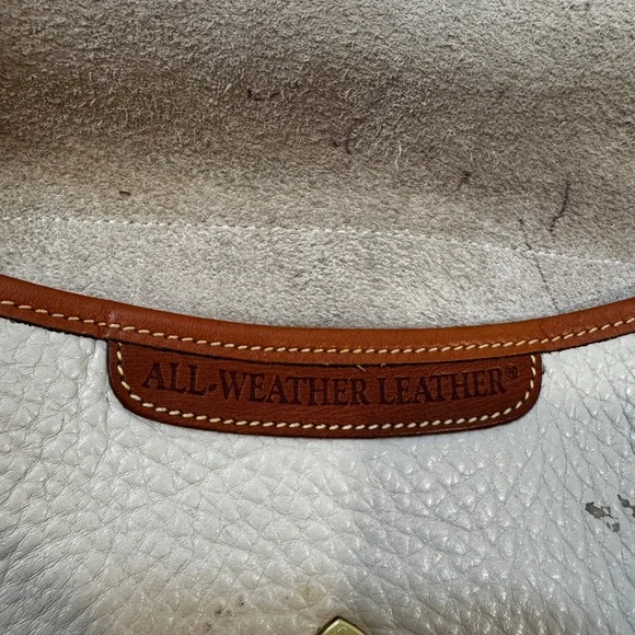 Dooney and Bourke AWL Cream Brown Leather Bag vintage the Calvary trooper 1980’s - Picture 5 of 15